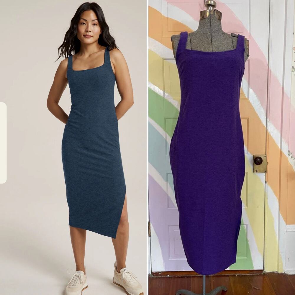 ✨Beyond Yoga Spadedye Icon Purple Stretch Tank Midi Dress USA Size L